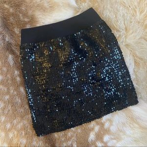 The Classic Black Sequin Mini Skirt